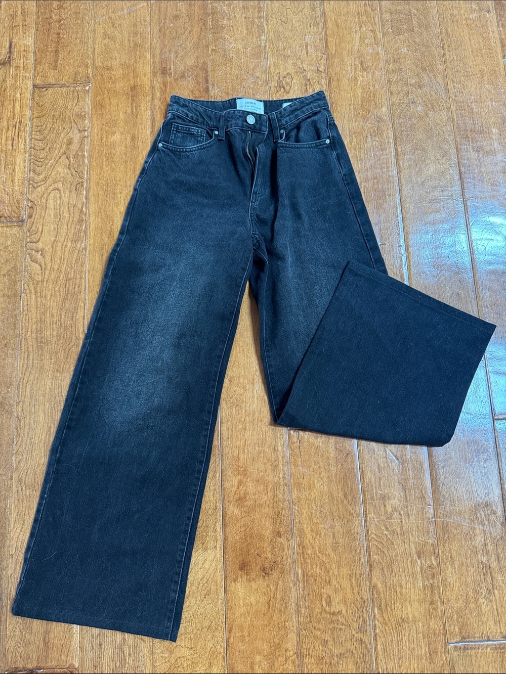Cotton On Women's Black Wide-Leg Jeans